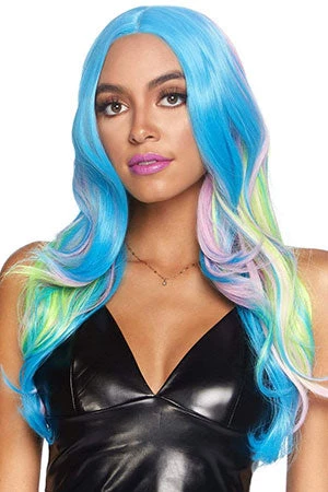 Leg Avenue Wigs Long Blue Multi-Color Wig 1 Leg Avenue Wigs Long Blue Multi-Color Wig