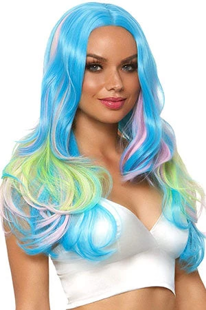 Leg Avenue Wigs Long Blue Multi-Color Wig 3 Leg Avenue Wigs Long Blue Multi-Color Wig