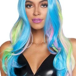 Leg Avenue Wigs Long Blue Multi-Color Wig 9 Leg Avenue Wigs Long Blue Multi-Color Wig