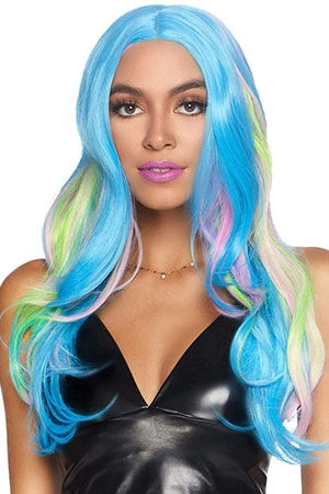 Leg Avenue Wigs Long Blue Multi-Color Wig 5 Leg Avenue Wigs Long Blue Multi-Color Wig