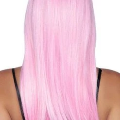 Leg Avenue Straight Pink Wig With Bangs