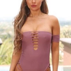 Velvet Kitten Plum Strappy Swimsuit