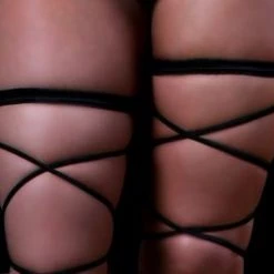 Body Zone Black Garter Leg Wraps Garters