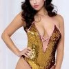 Seven 'til Midnight Two-Tone Sequin Teddy Clearance