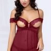 Seven 'til Midnight Whimsical Wine Babydoll Set