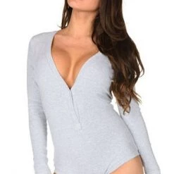Velvet Kitten Simply Sexy Grey Bodysuit Lingerie