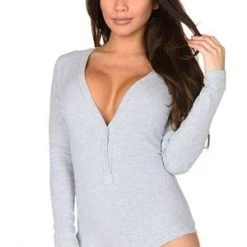 Velvet Kitten Simply Sexy Grey Bodysuit Lingerie