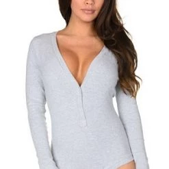 Velvet Kitten Simply Sexy Grey Bodysuit Lingerie