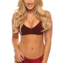 Velvet Kitten Wine Velvet Kiss Bra Set