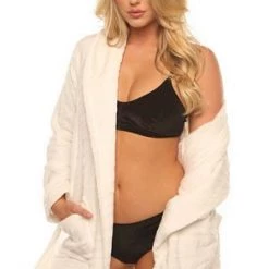 Velvet Kitten Cozy Long White Robe 8 Velvet Kitten Cozy Long White Robe