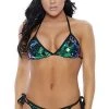 Forplay Green & Black Sequin Bikini Swimwear