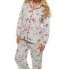 Velvet Kitten Snowman Holiday PJ Set