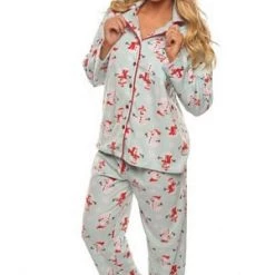 Velvet Kitten Snowman Holiday PJ Set