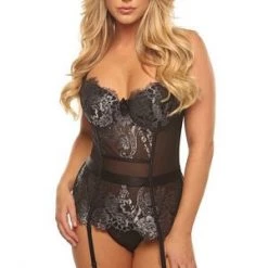 Velvet Kitten Fancy Floral Bustier Set Trending Sellers