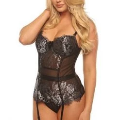 Velvet Kitten Fancy Floral Bustier Set Trending Sellers