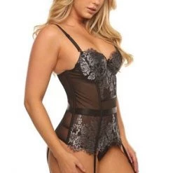 Velvet Kitten Fancy Floral Bustier Set Trending Sellers