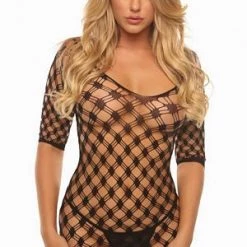 Velvet Kitten Lingerie Black Diamond Net Chemise