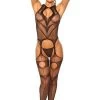 Velvet Kitten Keyhole Suspender Bodystocking