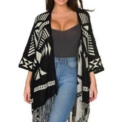 Velvet Kitten Black And White Aztec Wrap Clearance