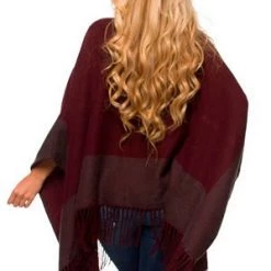 Velvet Kitten Merlot Wrap With Buckle And Fringe Clearance