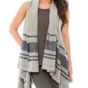 Velvet Kitten Clearance Grey Blue Striped Vest Wrap