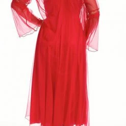 Shirley Of Hollywood Red Plus Long Gown Pegnoir Set